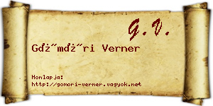 Gömöri Verner névjegykártya